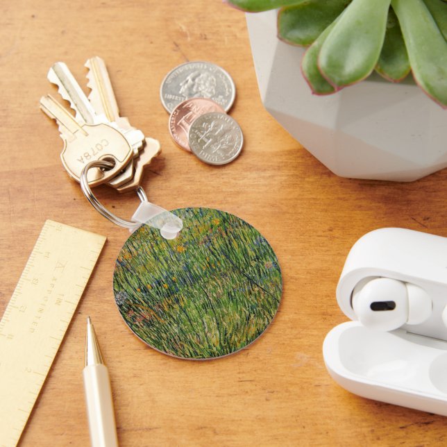 Pasture in Bloom by Vincent van Gogh Keychain (Desk)