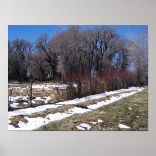 Pasture Snow Line Poster