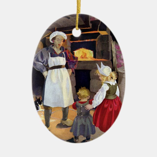 Pat-A-Cake Baker and Children Nursery Rhyme Ceramic Ornament (Front)