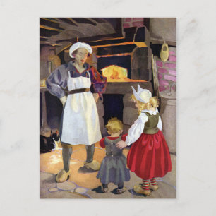 Pat-A-Cake Baker and Children Nursery Rhyme Postcard