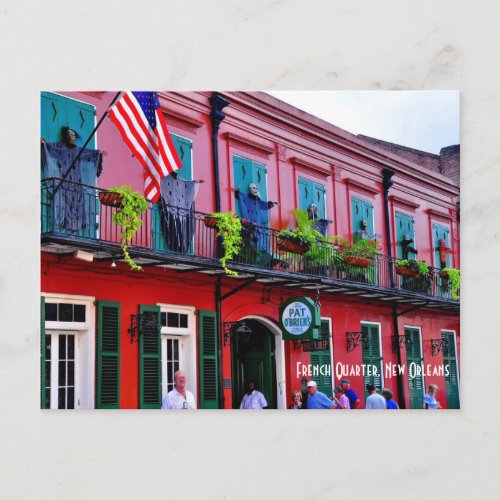 Pat O Briens located in the French Quarter Postcard