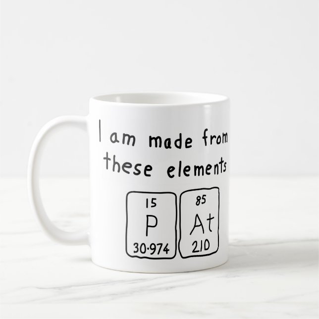 Pat periodic table name mug (Left)