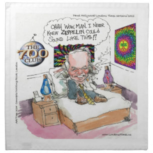 Pat The Happy Hippie Funny Table Napkins by Rick L