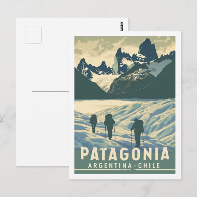 Patagonia Argentina Chili Vintage Travel Place  Postcard (Front/Back)