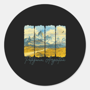 Patagonia Argentina Traveling Brushstroke Patagoni Classic Round Sticker