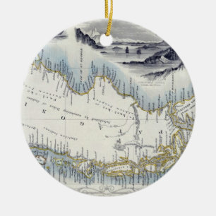 Patagonia, from a Series of World Maps published b Ceramic Ornament