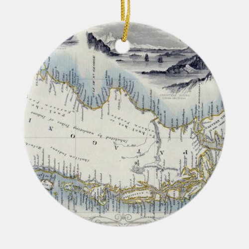 Patagonia from a Series of World Maps published b Ceramic Ornament
