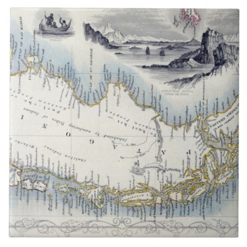 Patagonia from a Series of World Maps published b Ceramic Tile