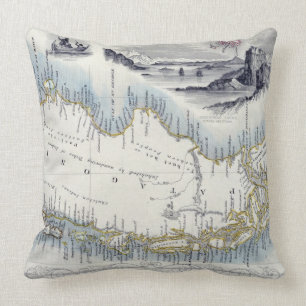Patagonia, from a Series of World Maps published b Throw Pillow