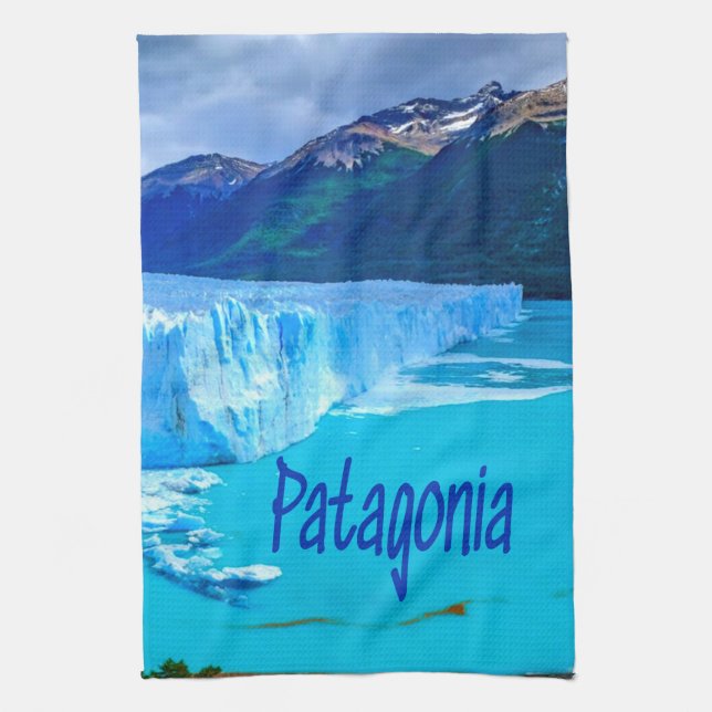 Patagonia South America Glacier and Mountains Kitchen Towel (Vertical)