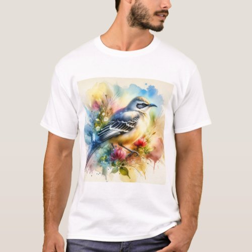 Patagonian Mockingbird AREF754 _ Watercolor T_Shirt