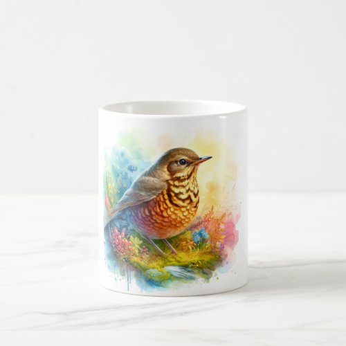 Patagonian Thrush AREF902 _ Watercolor Coffee Mug