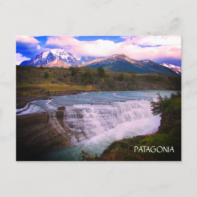 patagonian waterfalls postcard (Front)