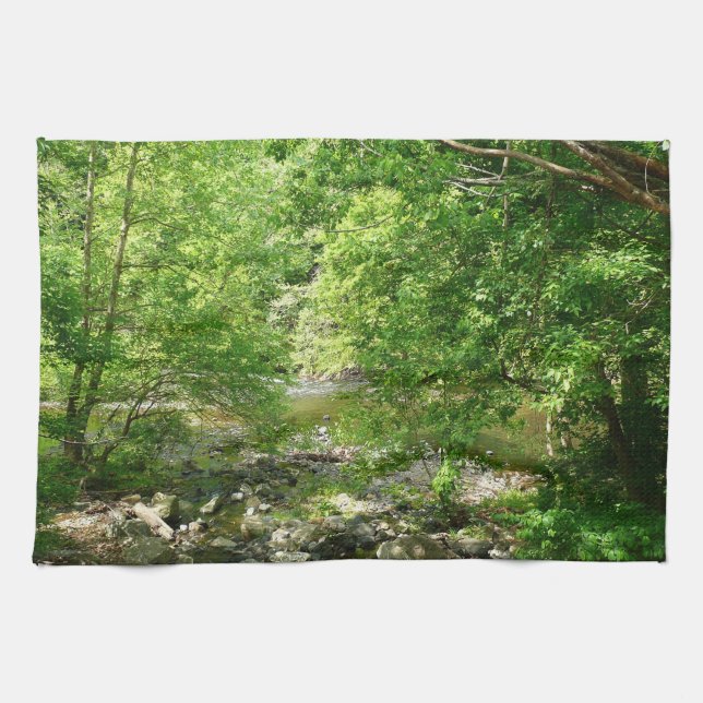 Patapsco River View Maryland Nature Photography Kitchen Towel (Horizontal)