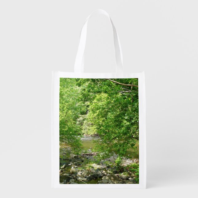 Patapsco River View Maryland Nature Photography Reusable Grocery Bag (Front)