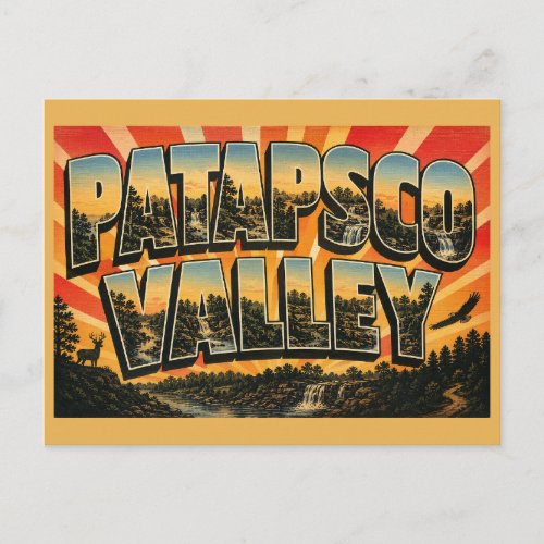 Patapsco Valley State Park MD Vintage Travel Art Postcard