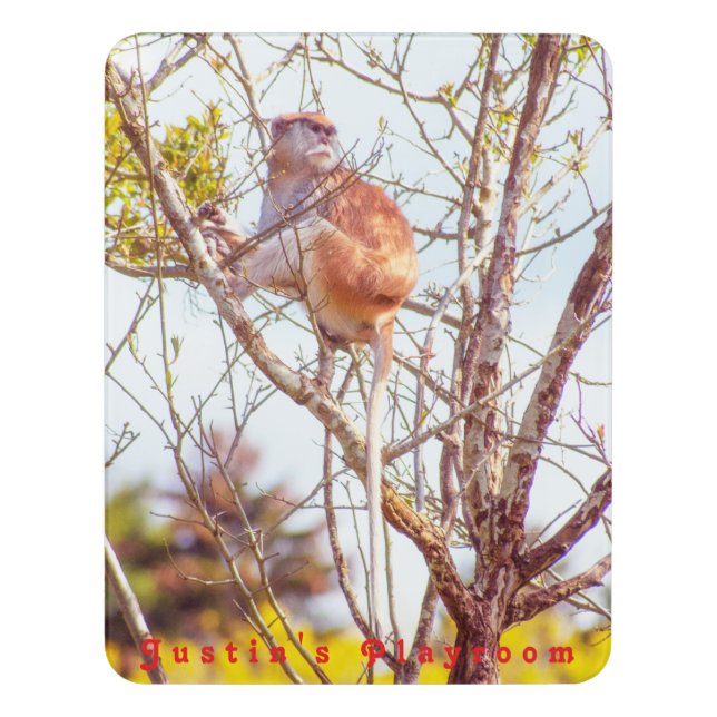 Patas is Up a Tree Door Sign (Contemporary Vert)