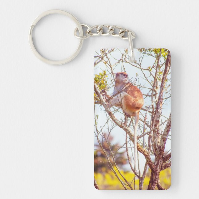 Patas is Up a Tree Keychain (Front)