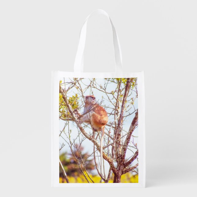 Patas is Up a Tree Reusable Grocery Bag (Front)
