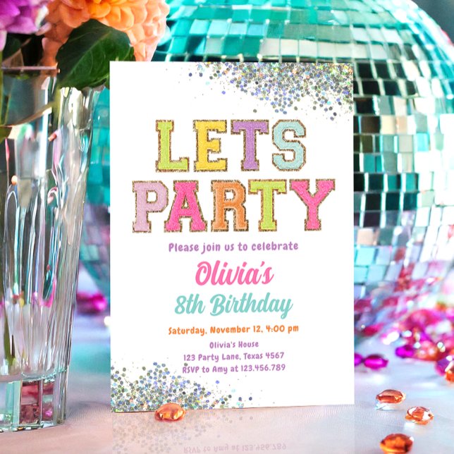 Patch Letters Varsity Fashion Preppy Teen Birthday Invitation (Creator Uploaded)