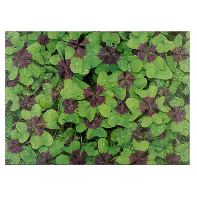 Patch of Four Leaf Clover, Sorrel after Rain Cutting Board (Front)