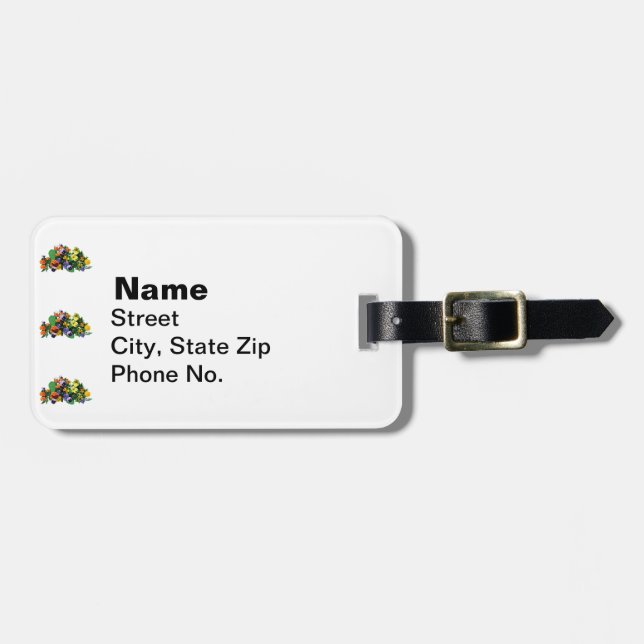 Patch of Pansies Luggage Tag (Front Horizontal)