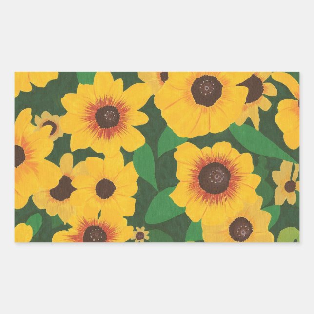 Patch of Yellow Sunflowers Painting on stickers (Front)