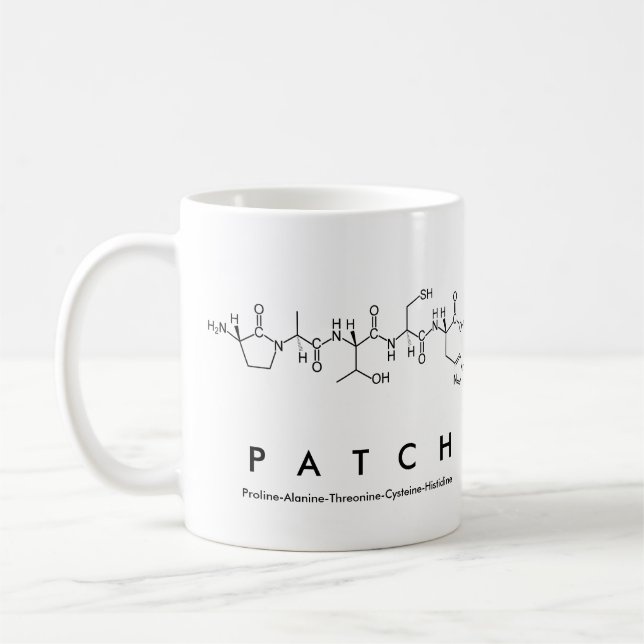 Patch peptide name mug (Left)