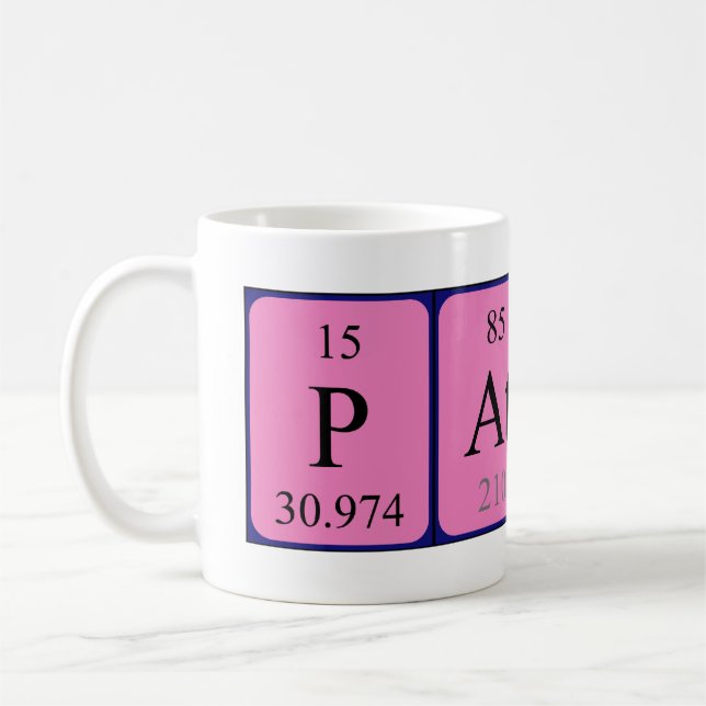 Patch periodic table name mug (Left)