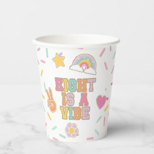 Patch Preppy Eight is a Vibe 8th Birthday Paper Cups