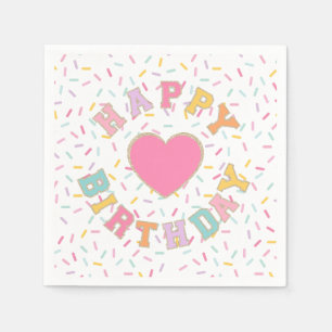 Patch Preppy Letter Birthday Napkins