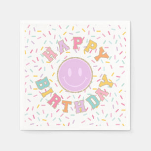 Patch Preppy Letter Birthday Napkins