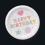 Patch Preppy Letter Birthday Paper Plates<br><div class="desc">Varsity preppy patch birthday.</div>