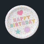 Patch Preppy Letter Birthday Paper Plates<br><div class="desc">Varsity preppy patch birthday.</div>