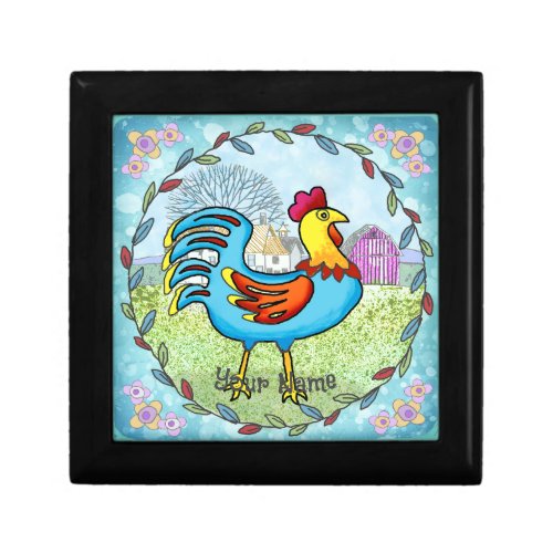 Patch Rooster custom name  Gift Box
