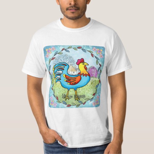 Patch Rooster custom name t_shirt
