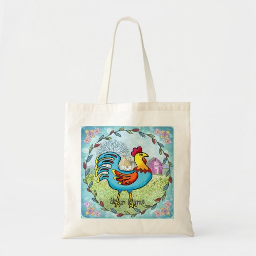 Patch Rooster custom name  Tote Bag