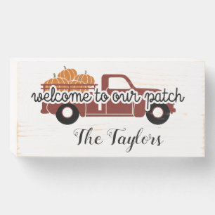 Patch Welcome Wooden Box Sign