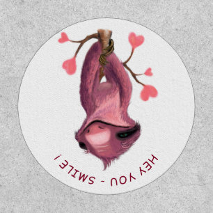 Patch with Upside Down Sloth - Your Text