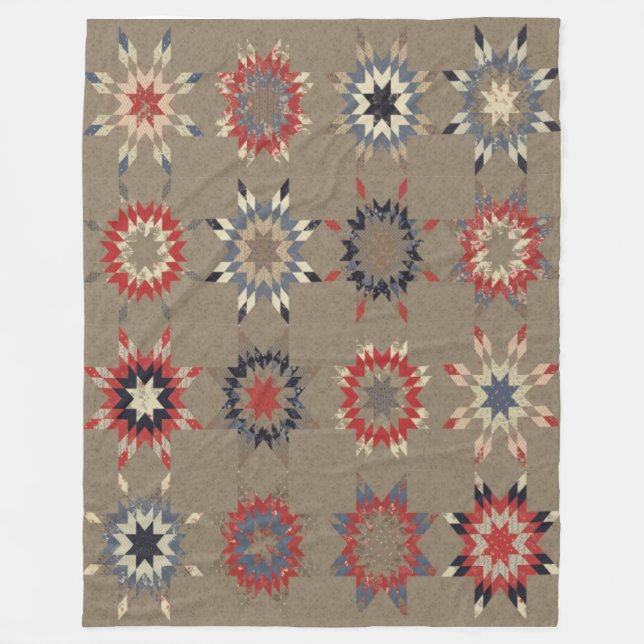 PATCH WORK QUILT (Simulated) Fleece Blankets (Front)