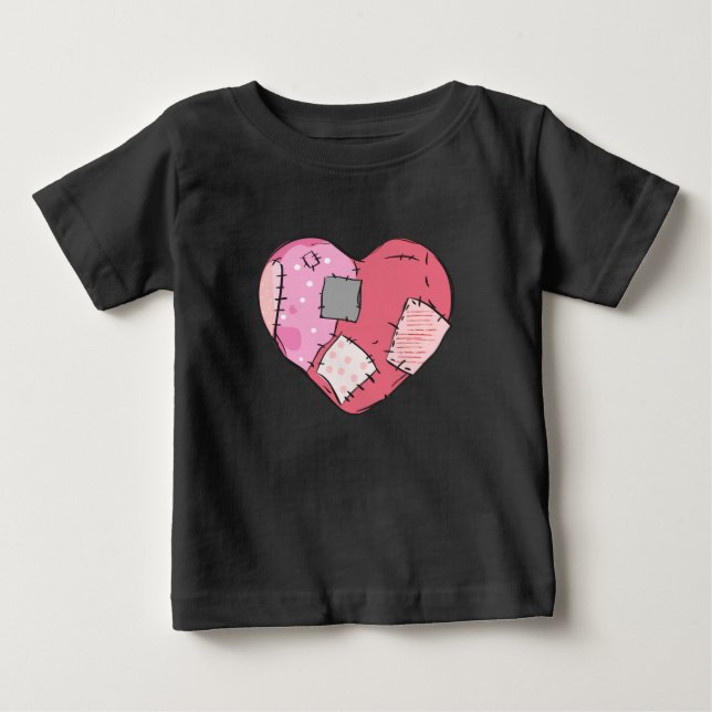 Patched Heart Goth Baby Baby  Baby T-Shirt (Front)