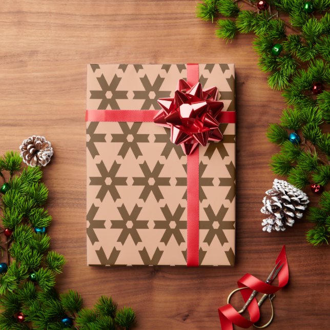 Patches Cream Brown Minimal Pattern Wrapping Paper (Holiday Gift)