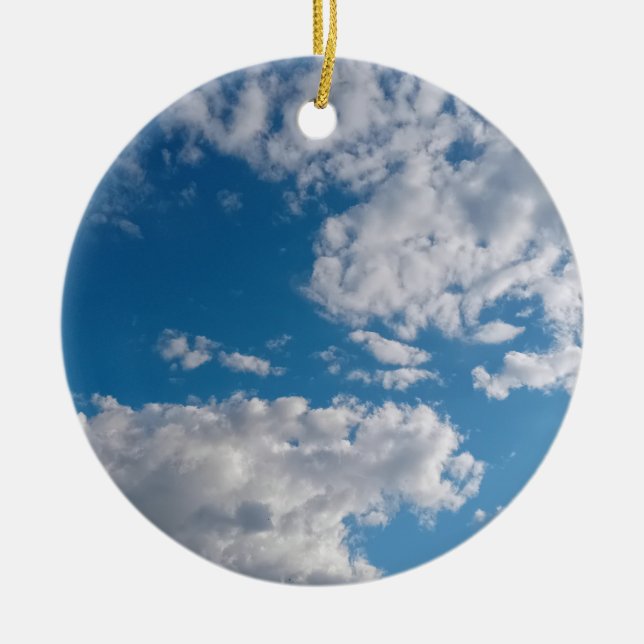 Patches of white cloud ceramic ornament (Front)