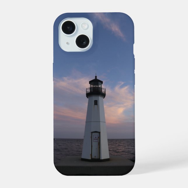 Patchogue light house at sunset iphone case (Back)