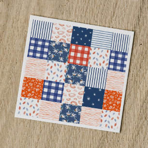 Patchwork 4th of July Red White Blue Napkins