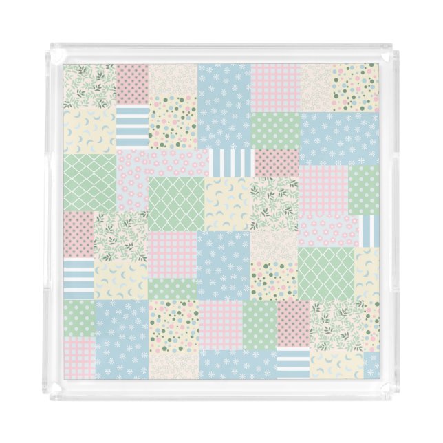 Patchwork  acrylic tray (Front)