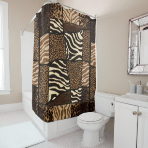 Patchwork African Animal Pattern Shower Curtain