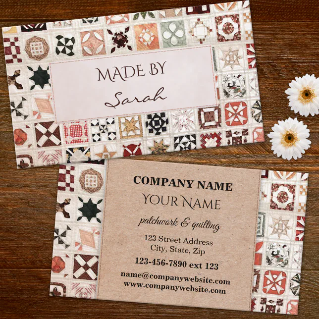Patchwork and Quilting Business Card Zazzle