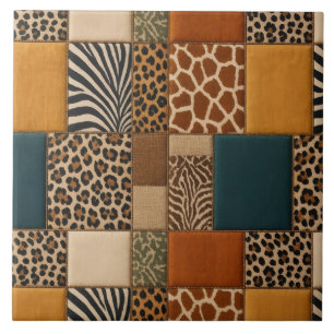 Patchwork Animal Print Ceramic Tile