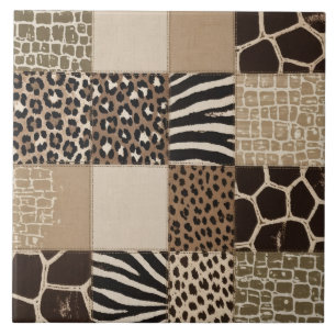 Patchwork Animal Print Ceramic Tile